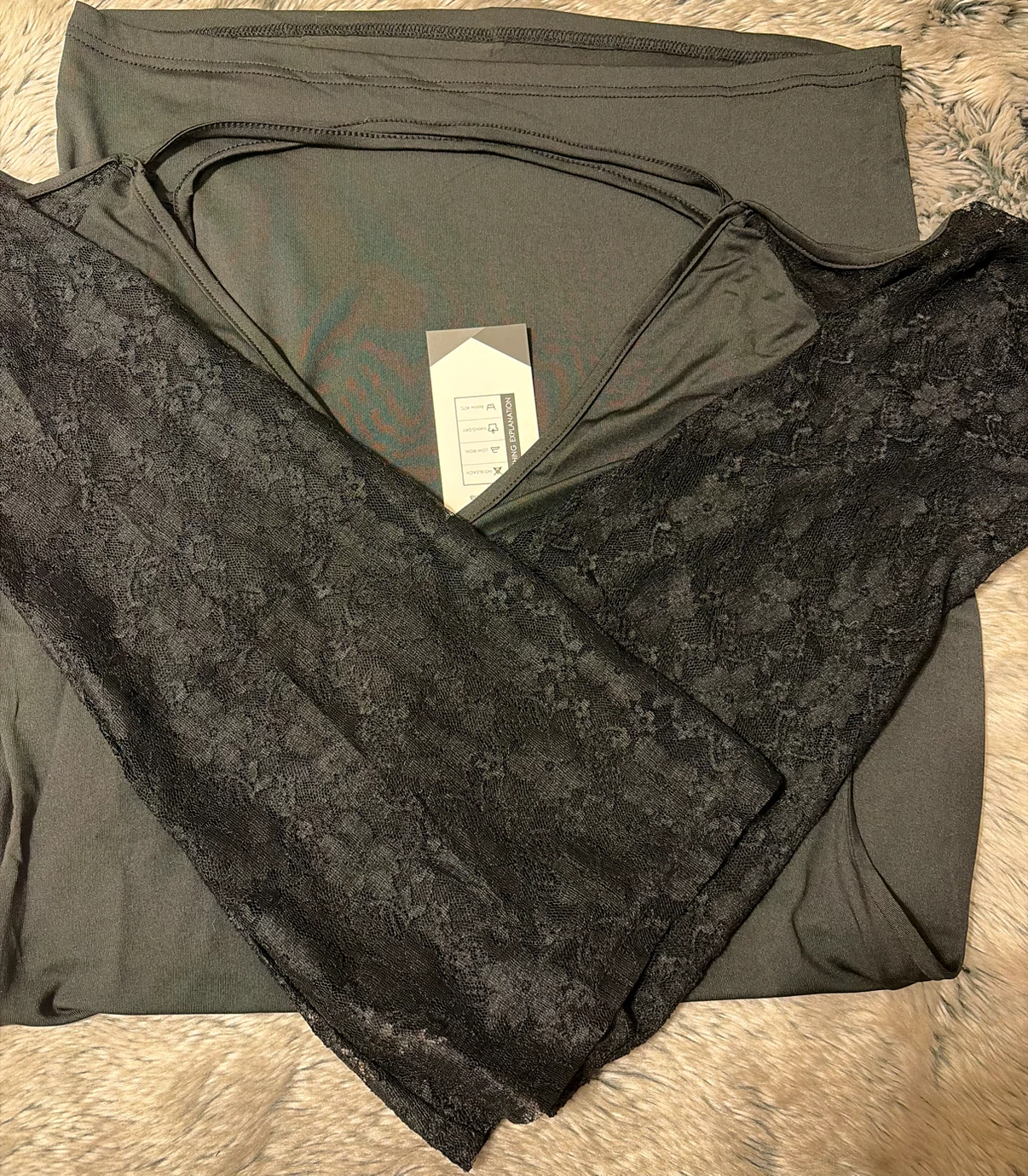 ANGVNS Black Lace bell Sleeve Dress Small - photo 4