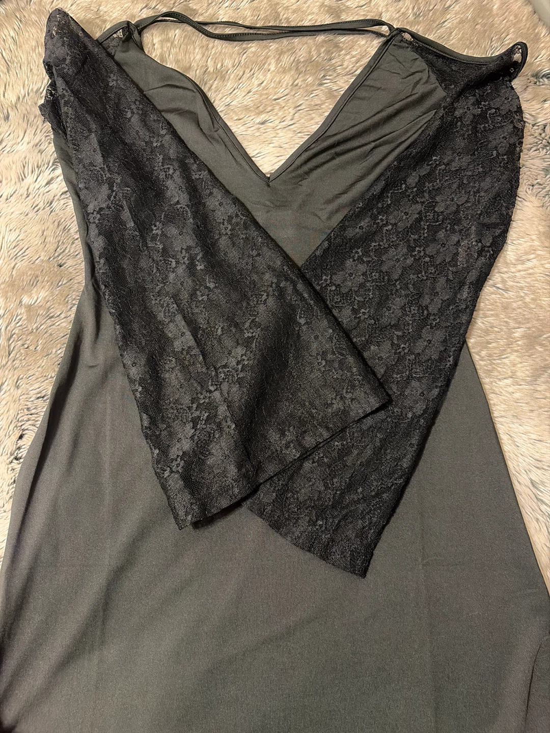 ANGVNS Black Lace bell Sleeve Dress Small - photo 5