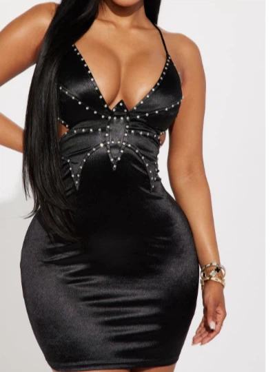 Fashion Nova Studded Butterfly Mini Dress