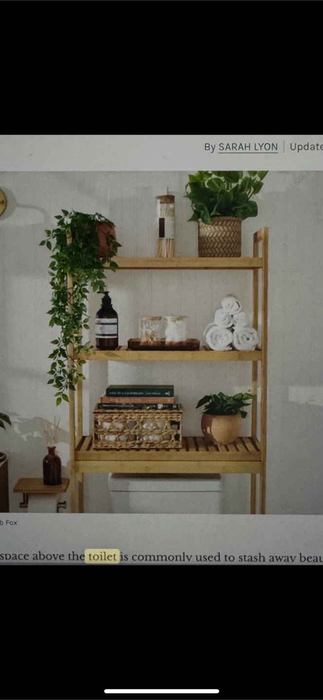 Bamboo Over-the-Toilet Bathroom Storage Shelf