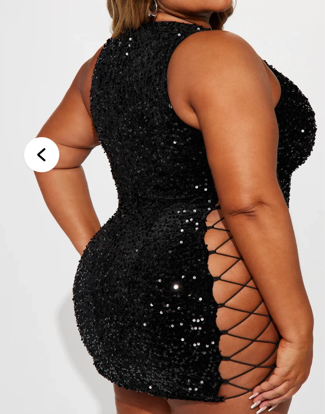 Fashion Nova Black Sequin Lace-Up Mini Dress - photo 2