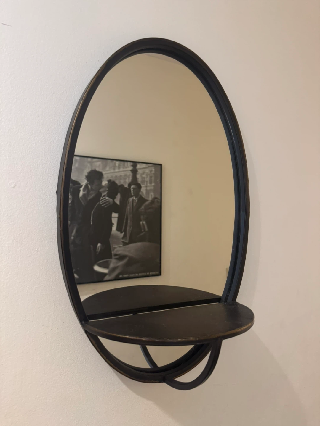 MoVInG PROViNCe SALE Oval Wall Mirror with Shelf
