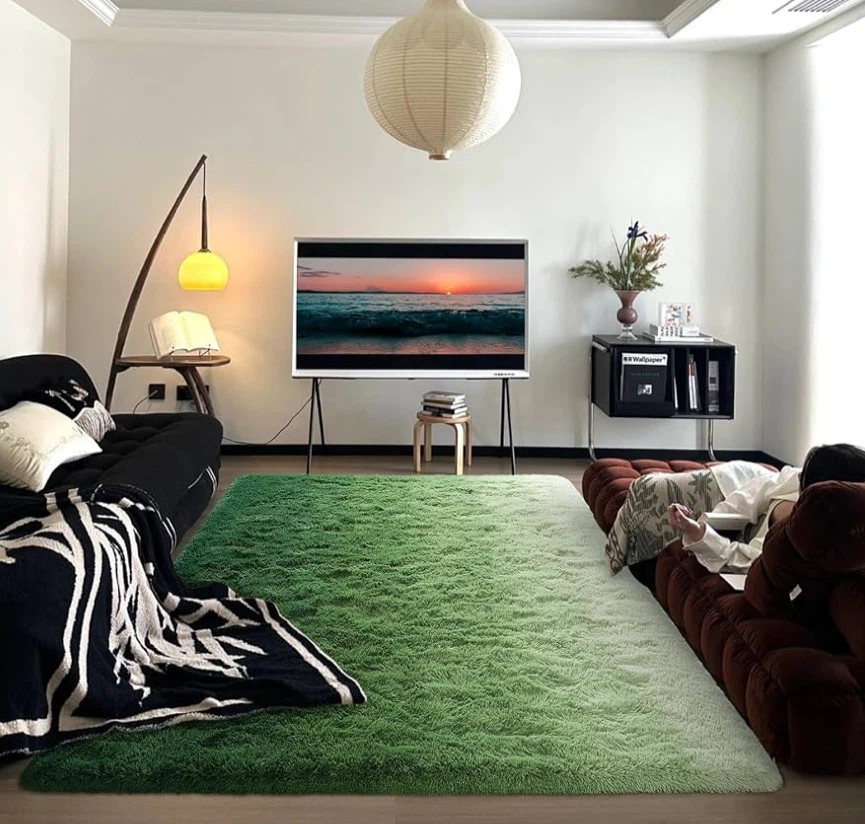 5x8 Luxy Non-Slip Washable Colorful Fuzzy Carpet - photo 4
