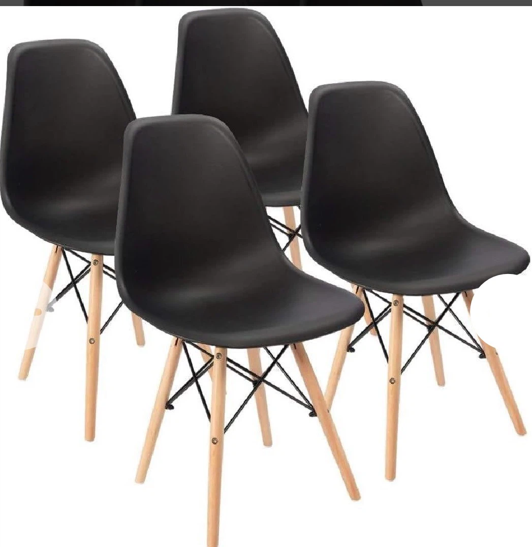 Set of 4 Black Mid-Century Modern Dining Chairs