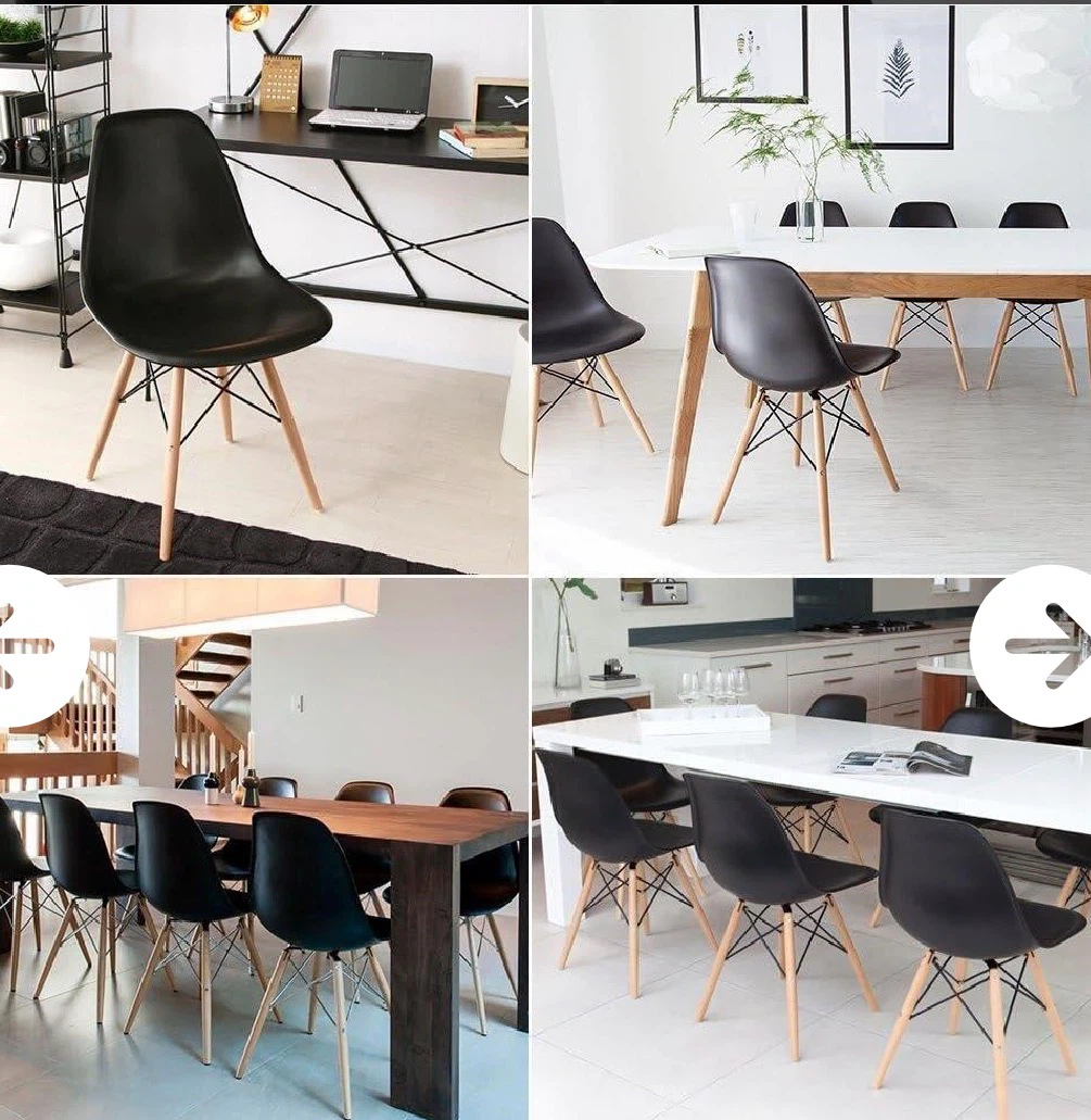 Set of 4 Black Mid-Century Modern Dining Chairs - photo 3