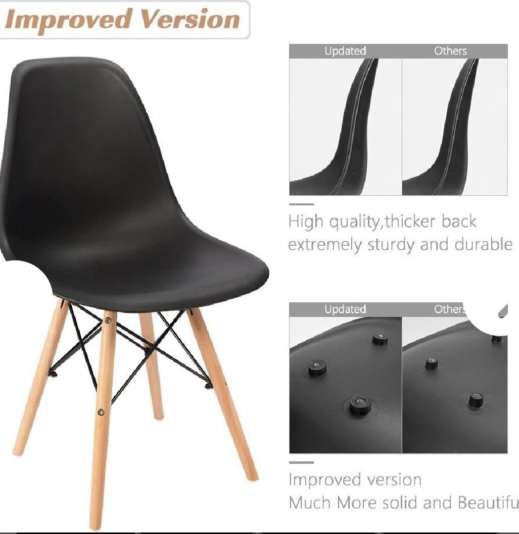 Set of 4 Black Mid-Century Modern Dining Chairs - photo 4