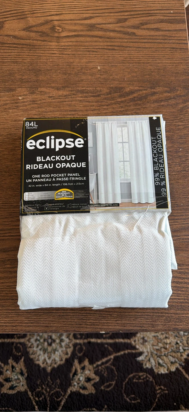 Eclipse Quinn Blackout Curtain Panel White