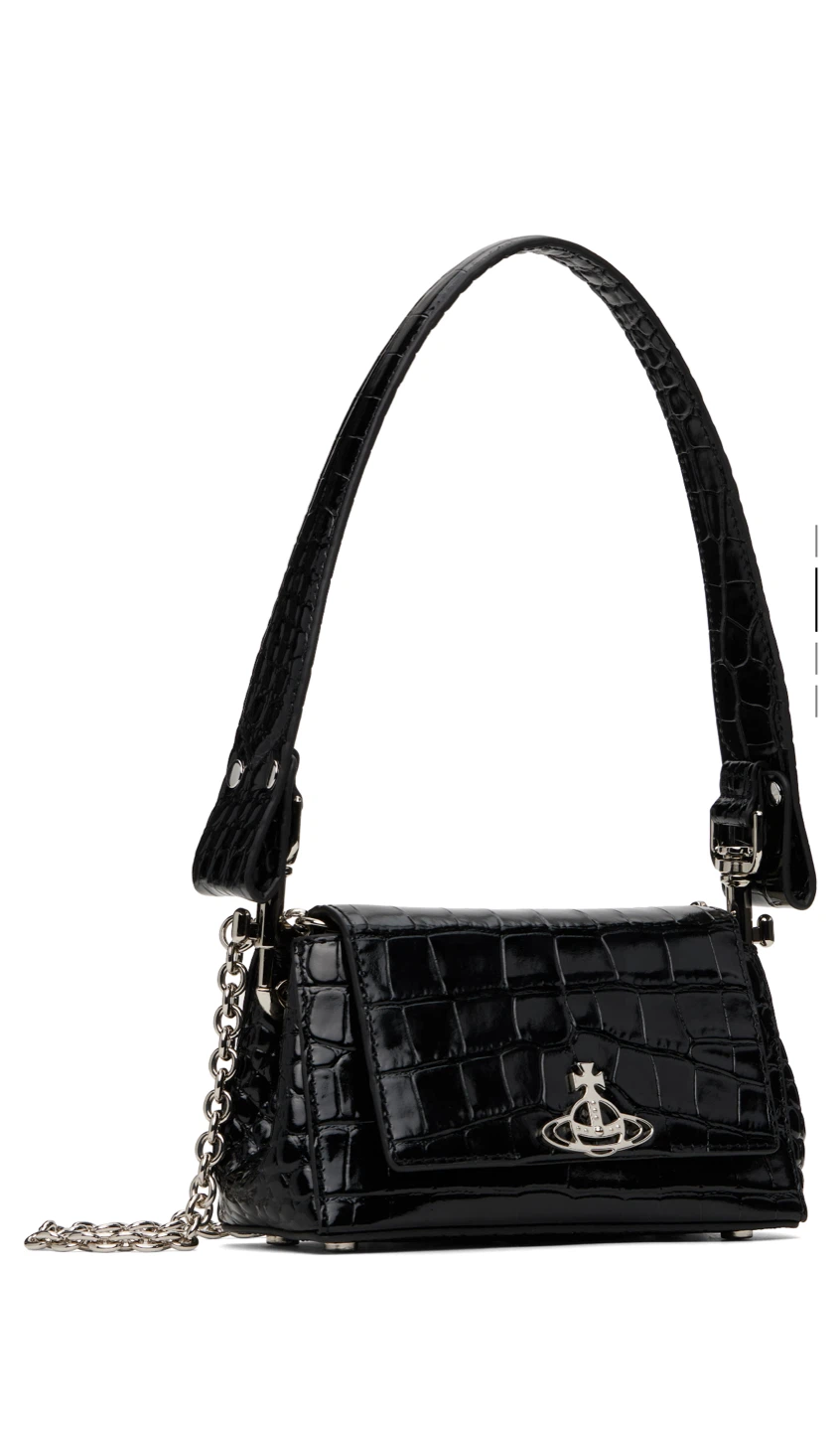 Vivienne Westwood Black Croc Embossed Handbag - photo 2