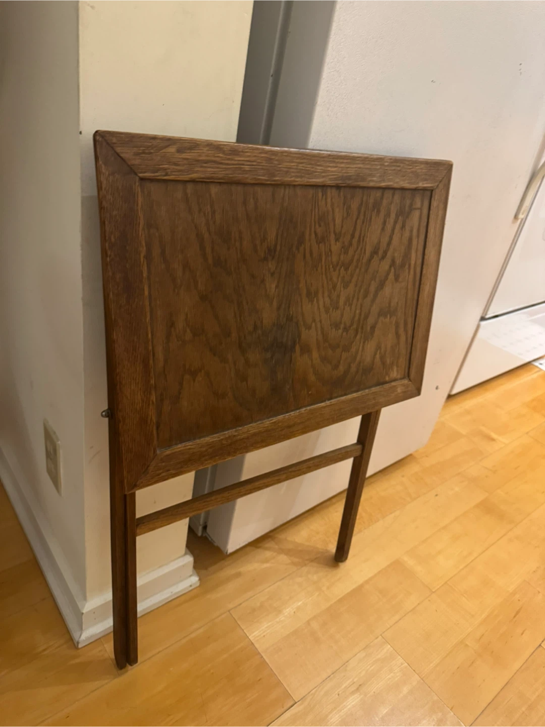Wooden folding snack table