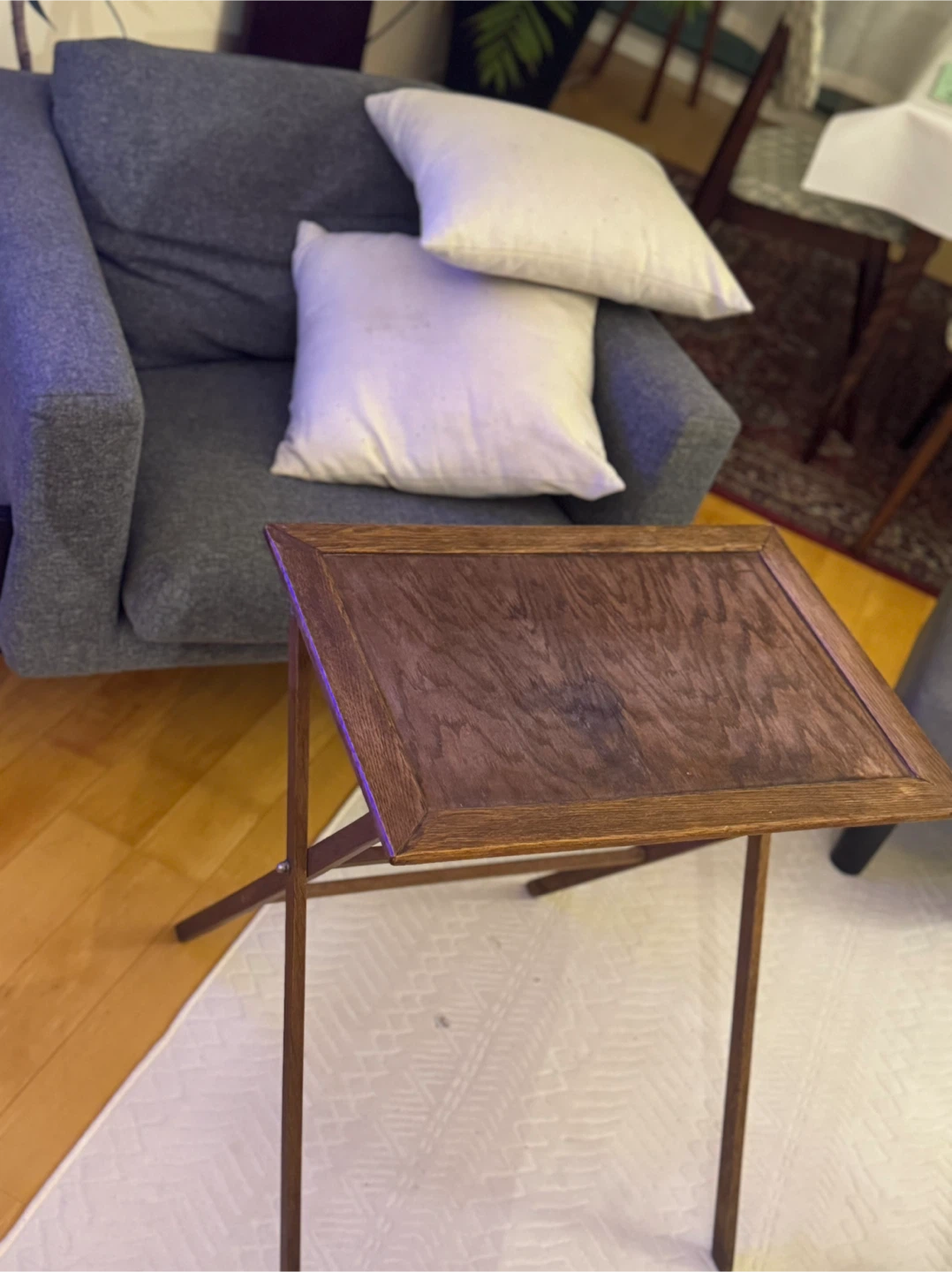 Wooden folding snack table - photo 4