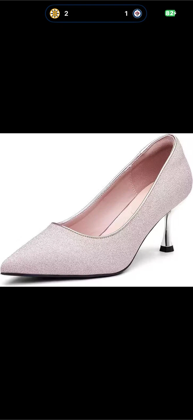 Newbella Pink Glitterg pointed toe High Heels 9.5
