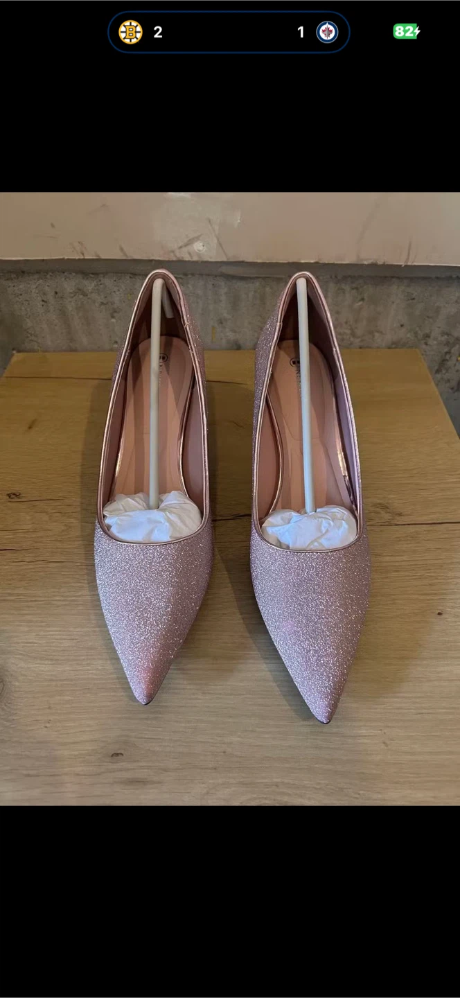 Newbella Pink Glitterg pointed toe High Heels 9.5 - photo 4