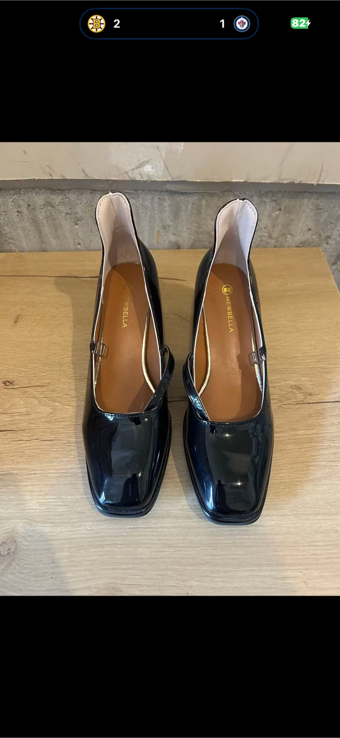 Newbella Black Mary Jane’s Patent Pumps