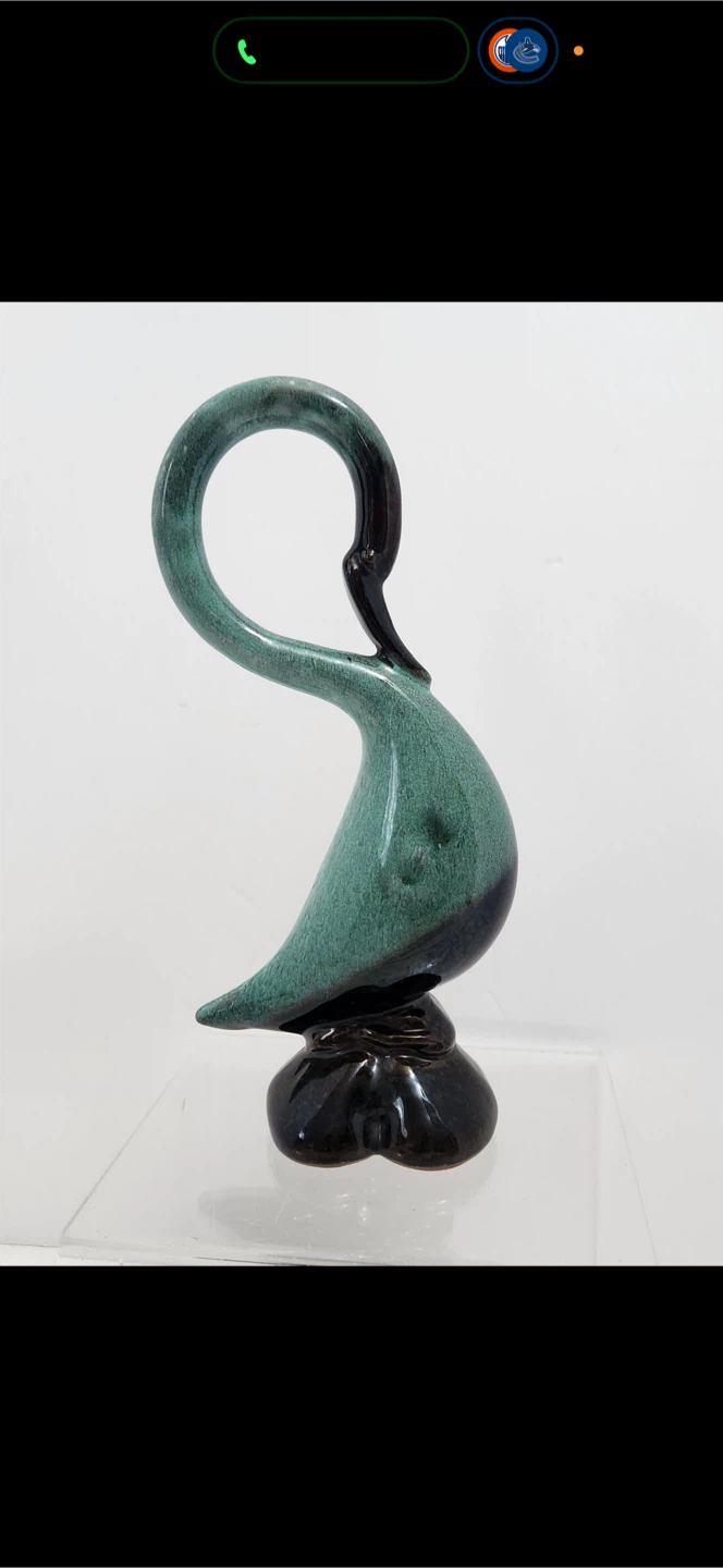 Vintage Ceramic Glazed  Swan Figurine