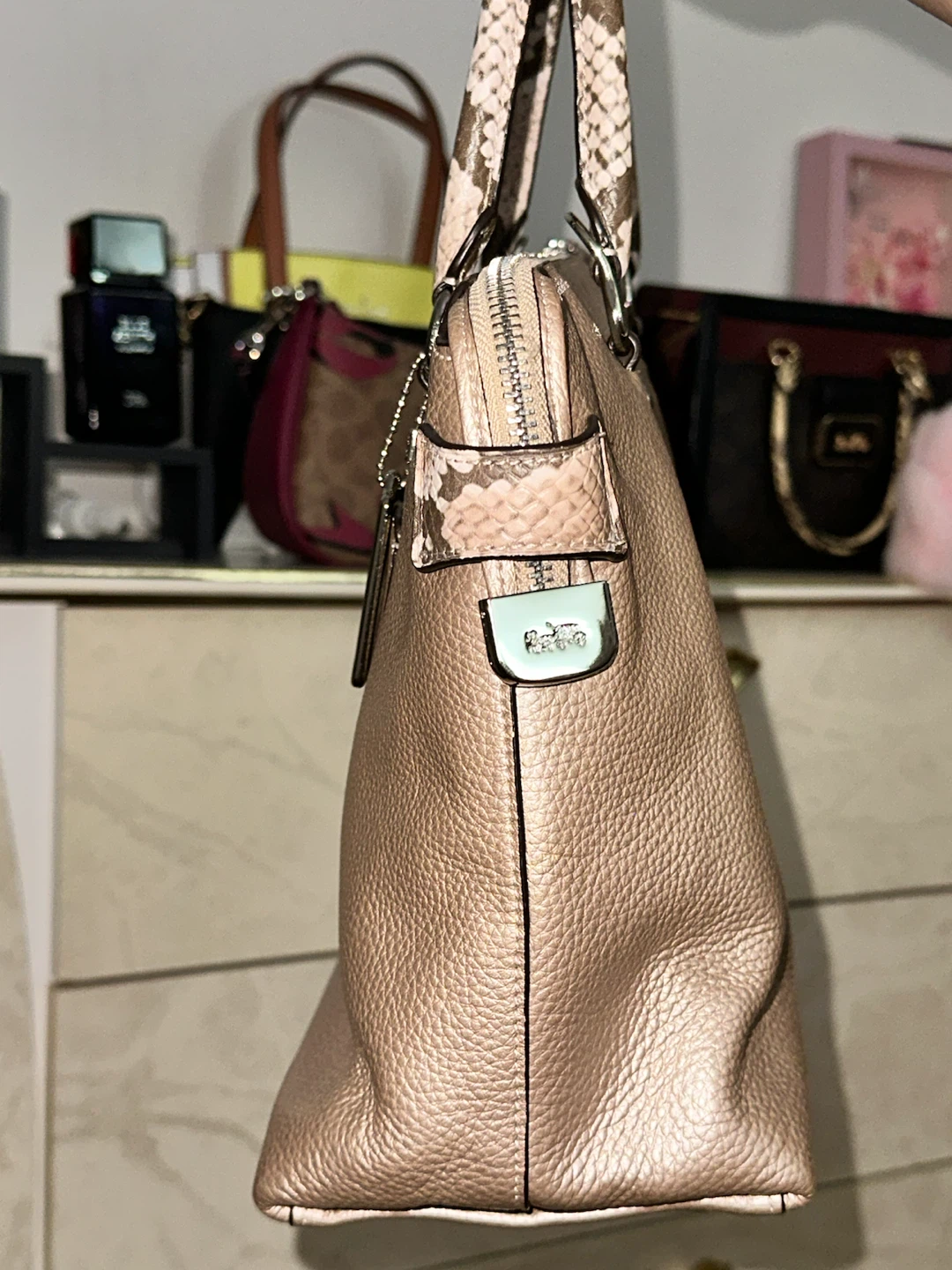 Coach Metallic Gold Leather Emma Satchel - photo 3