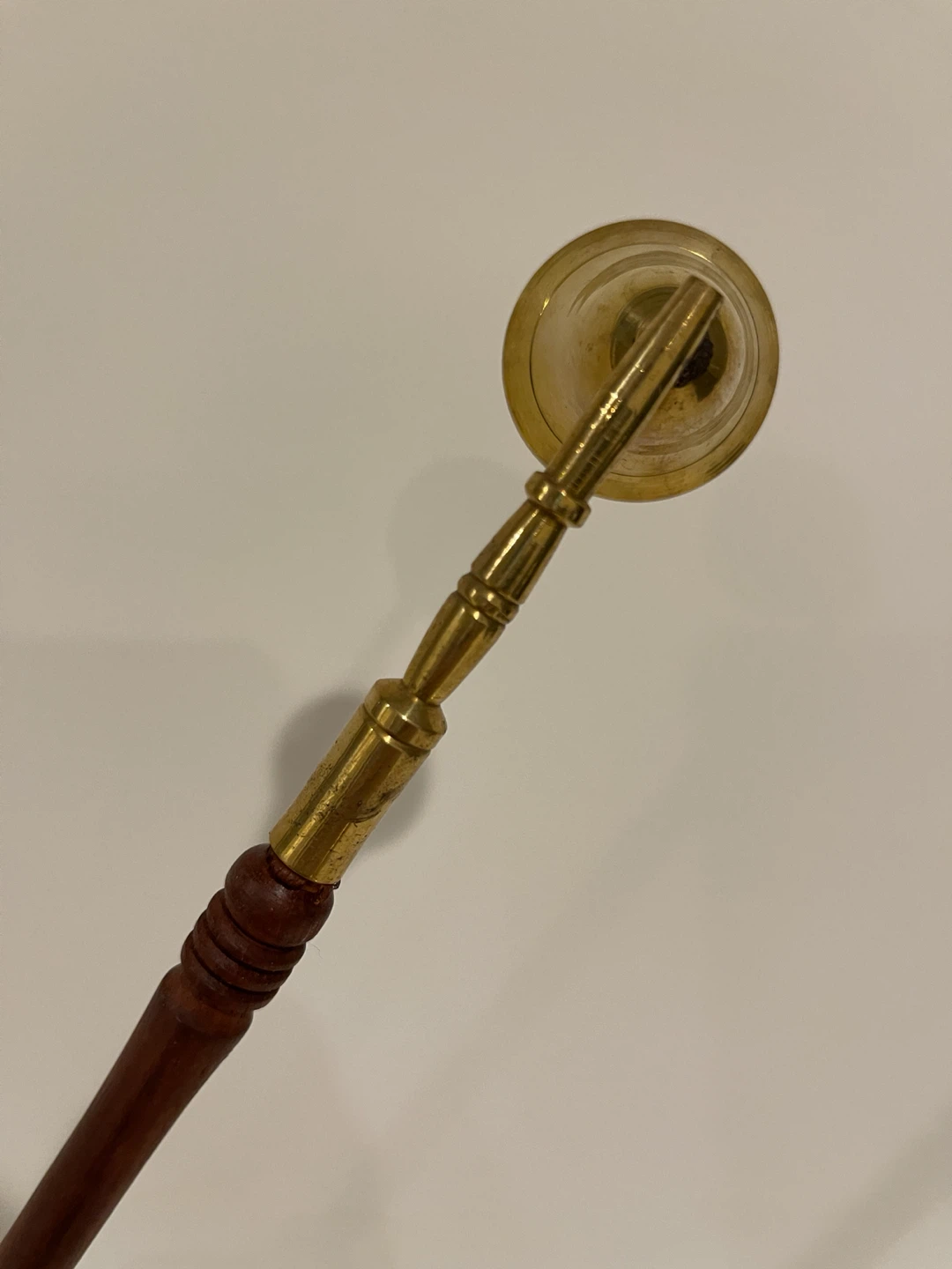 Vintage Brass Candle Snuffer with Wood Handle - photo 2