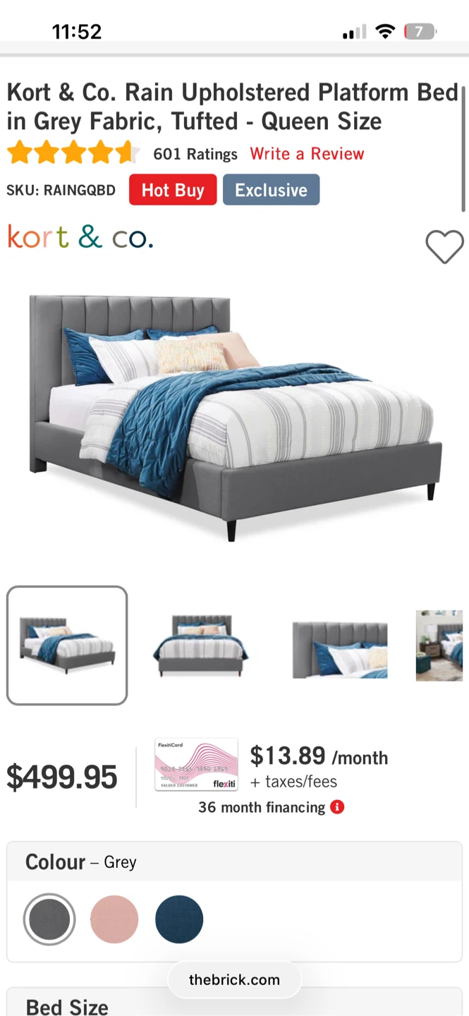 Brick Queen Bed + Springwall Mattress & Protector - photo 5