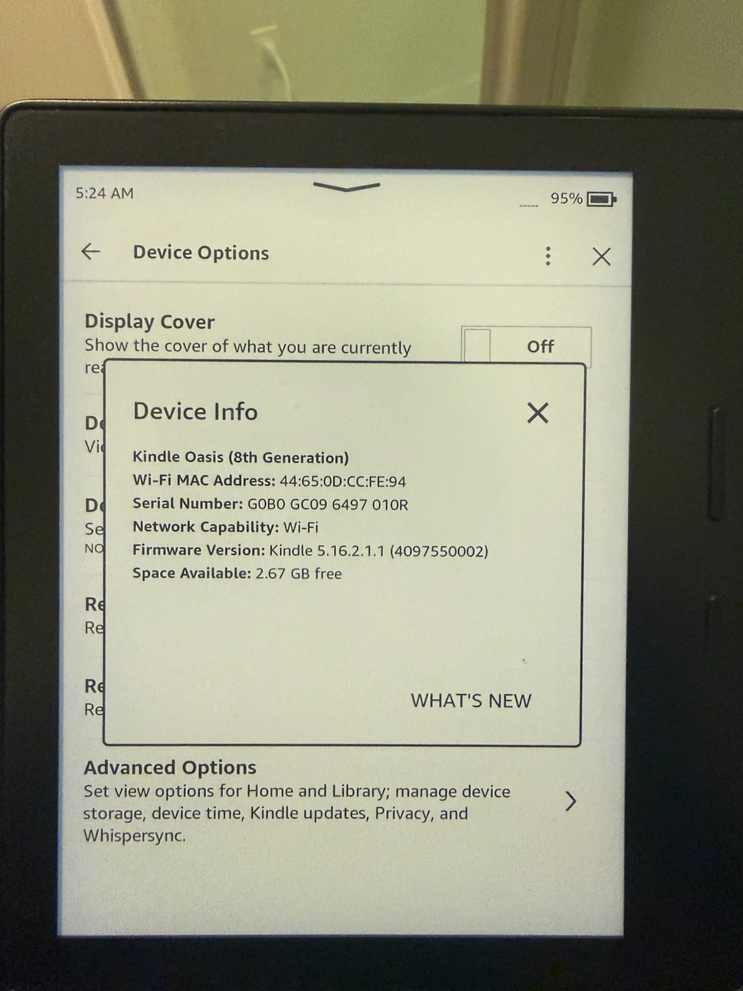 Amazon Kindle Oasis 8th Gen with charging Cover - photo 2