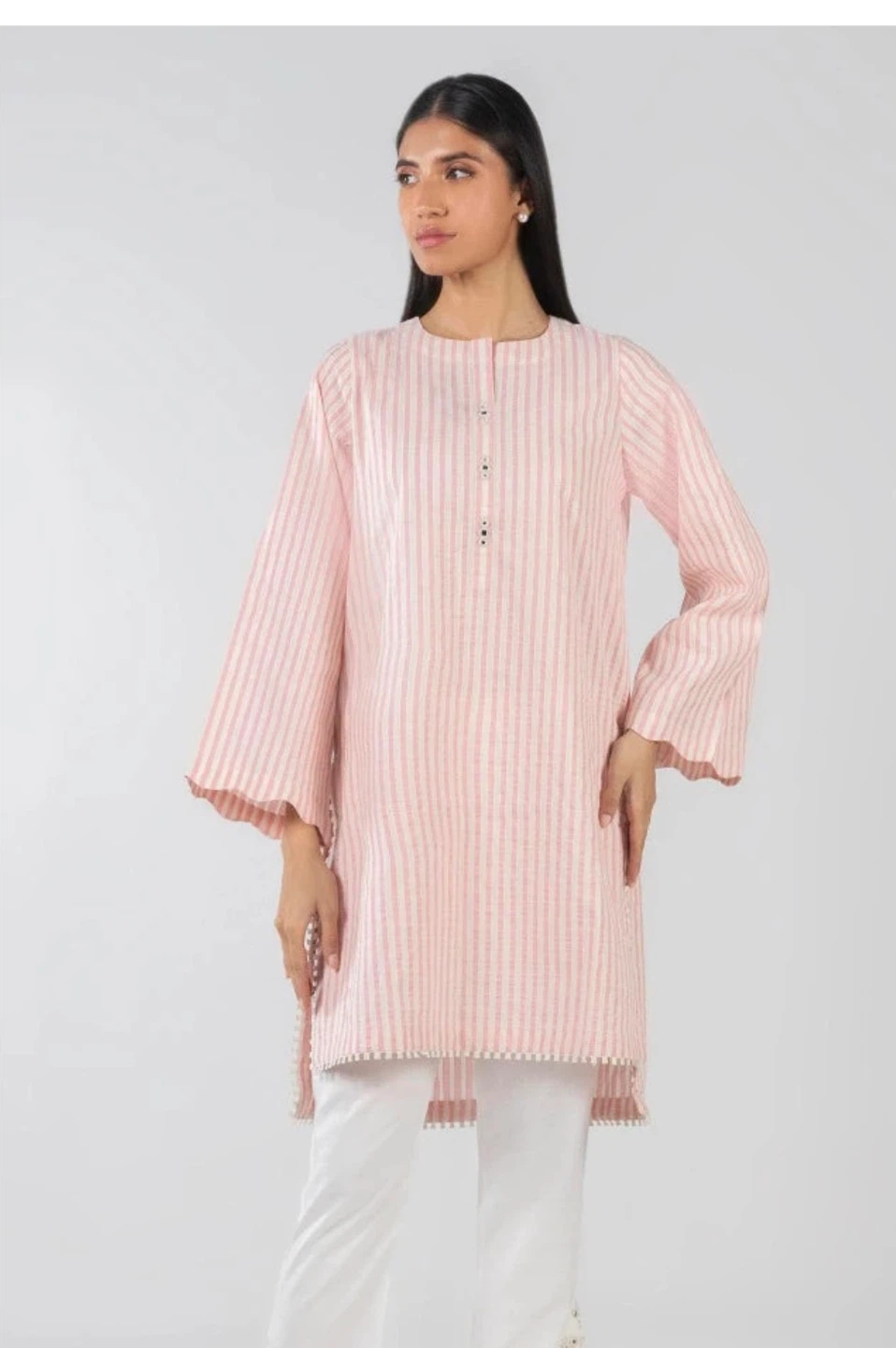 Sana Safinaz Pink Striped Kurti