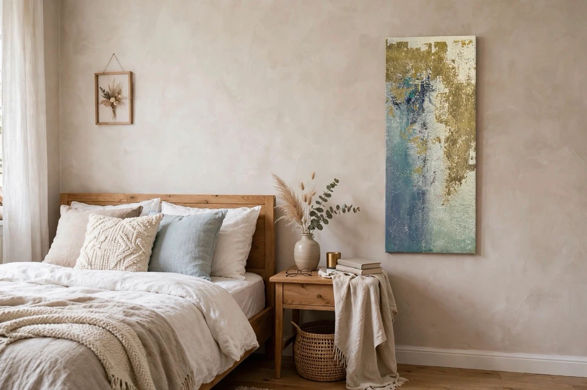 Abstract Gold and Blue Canvas Wall Art - photo 4