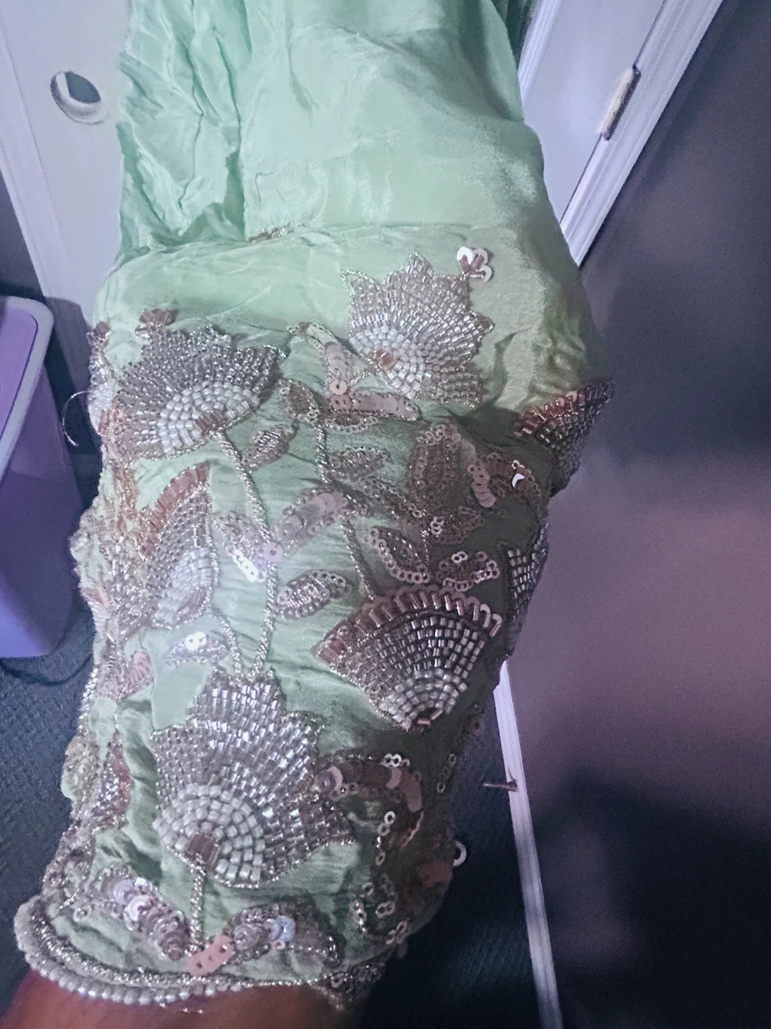 Mint Green Embroidered Anarkali Dress new - photo 3