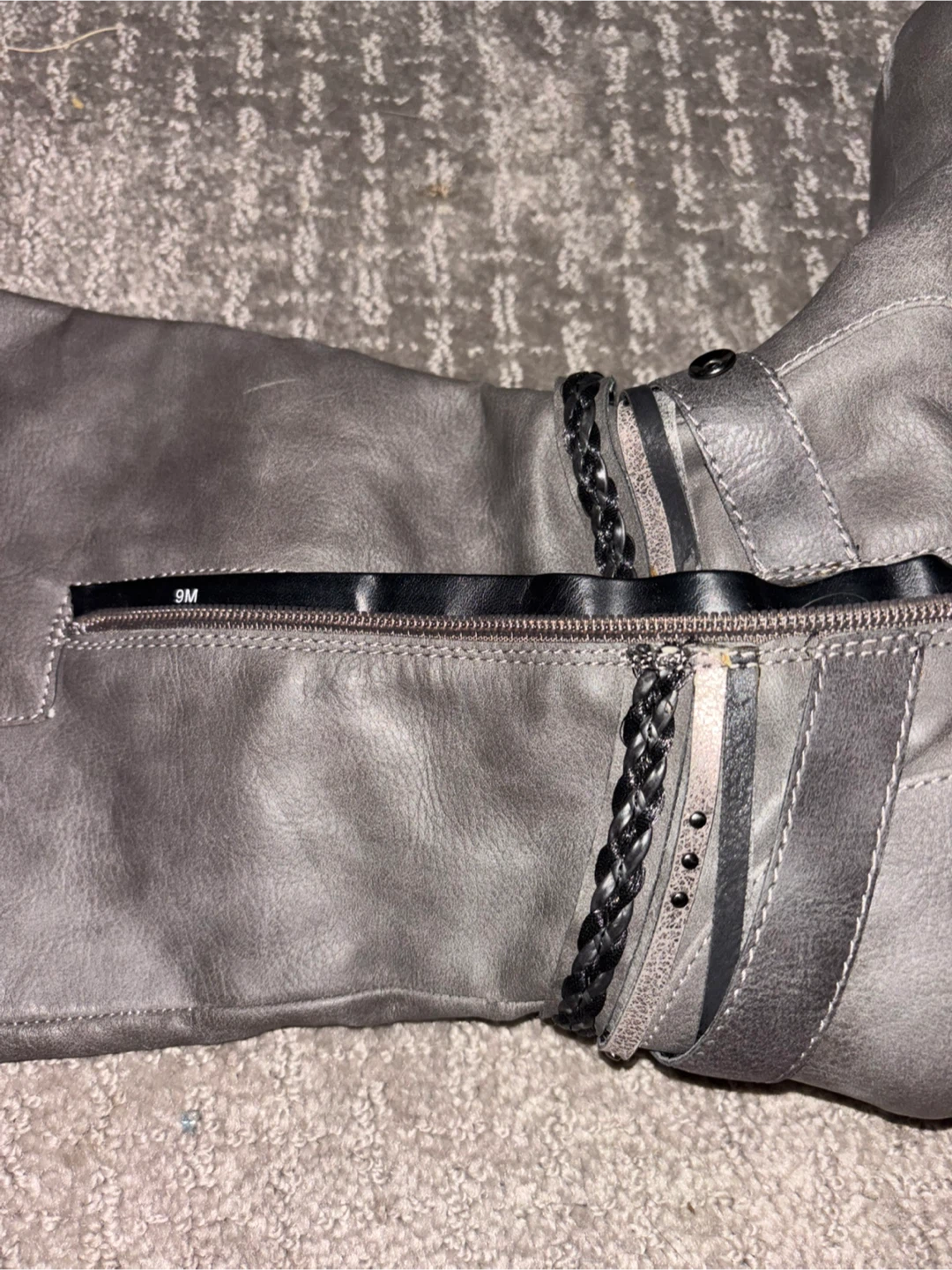 Grey Knee-High Boots Size 9M - photo 3