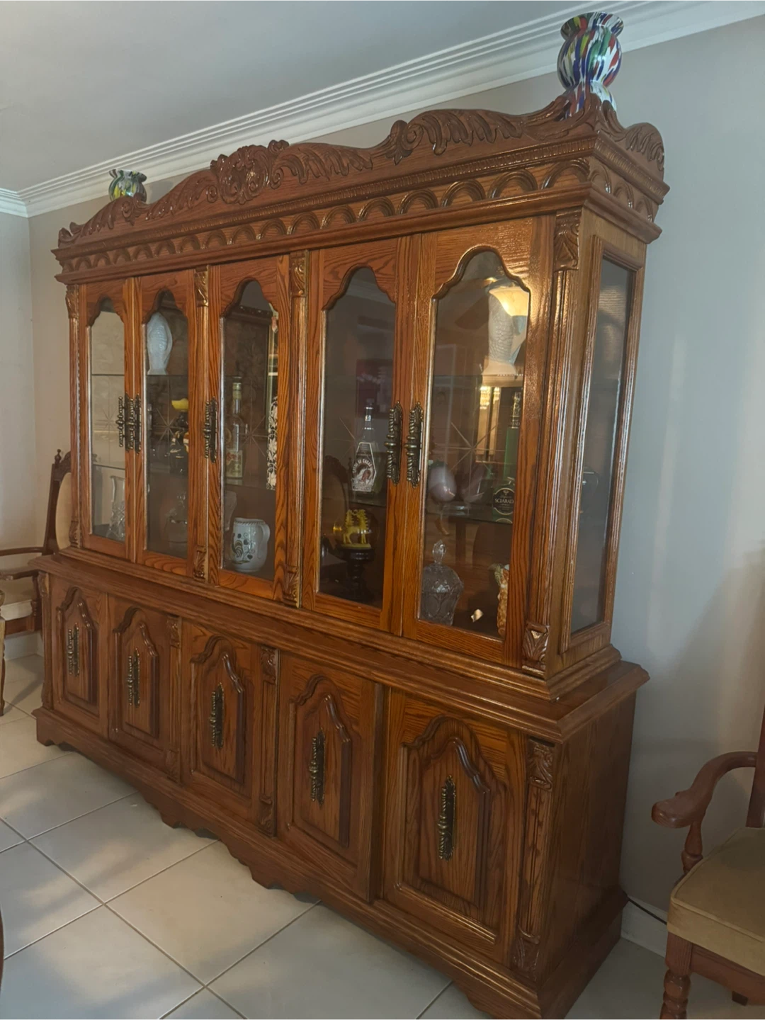 Solid Oak Dining Hutch - photo 3