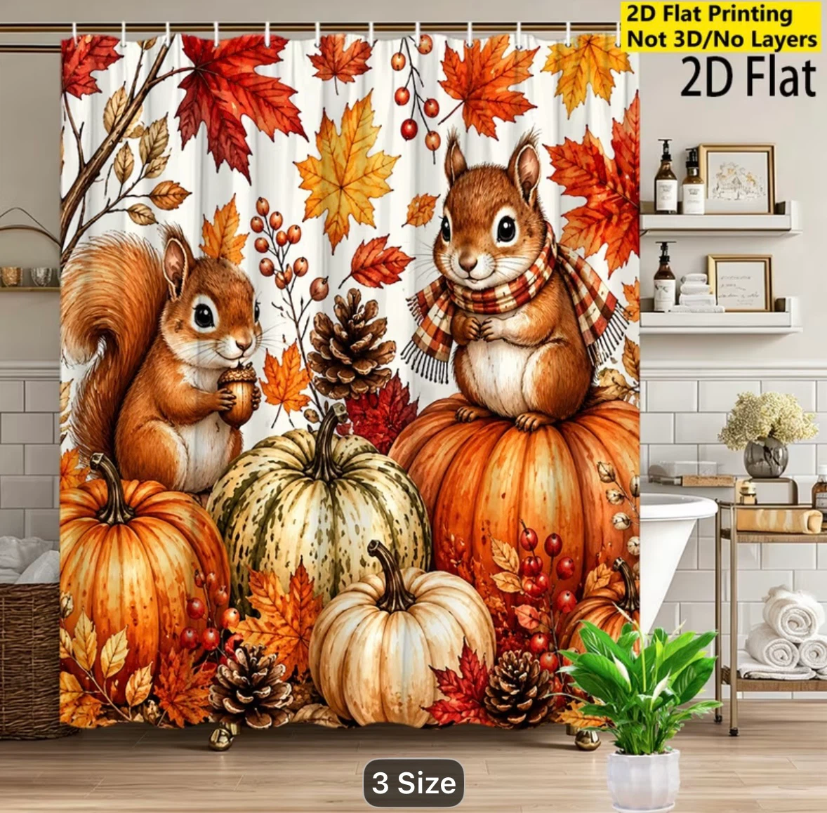 NEW: Autumn Squirrel Shower Curtain - photo 2