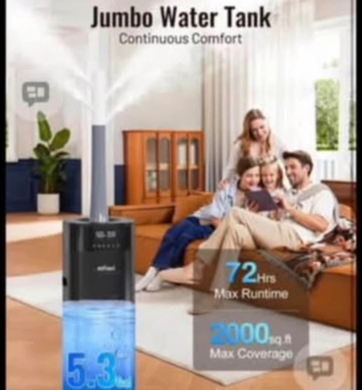 Humidifier Large Room, 5.3Gal/20L