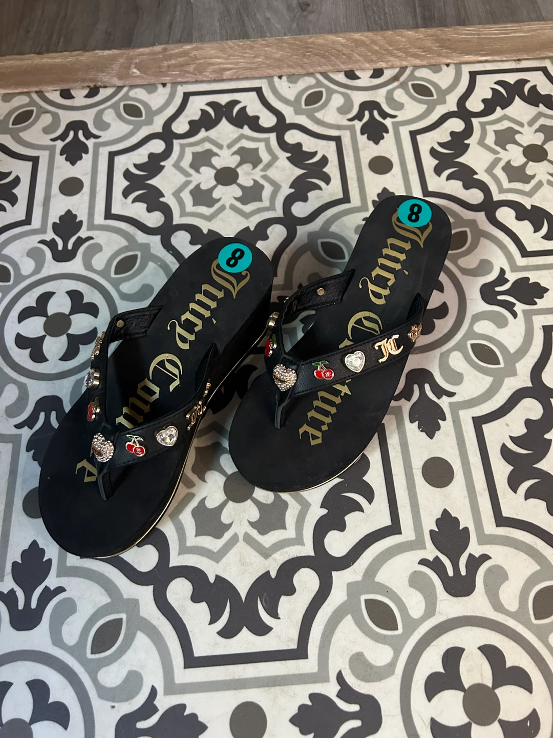 Juicy Couture Platform Flip Flops