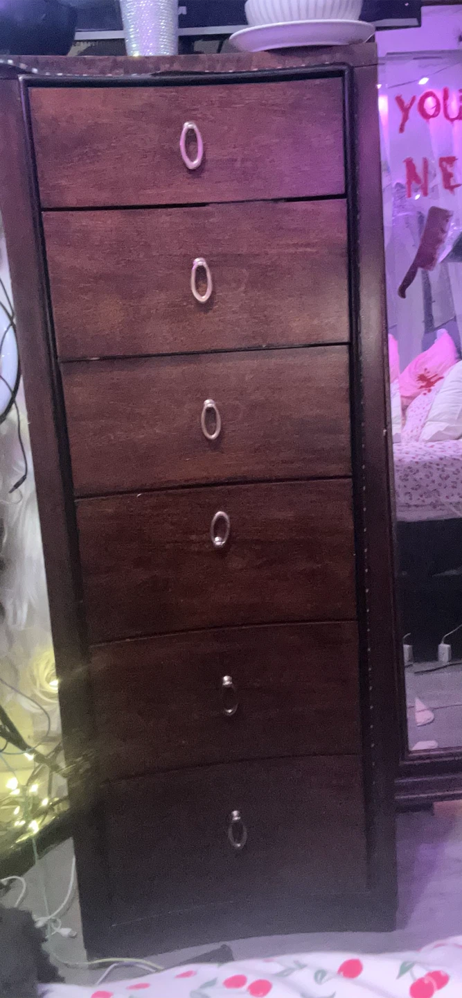 Tall Dark Wood 6-Drawer Dresser - photo 2