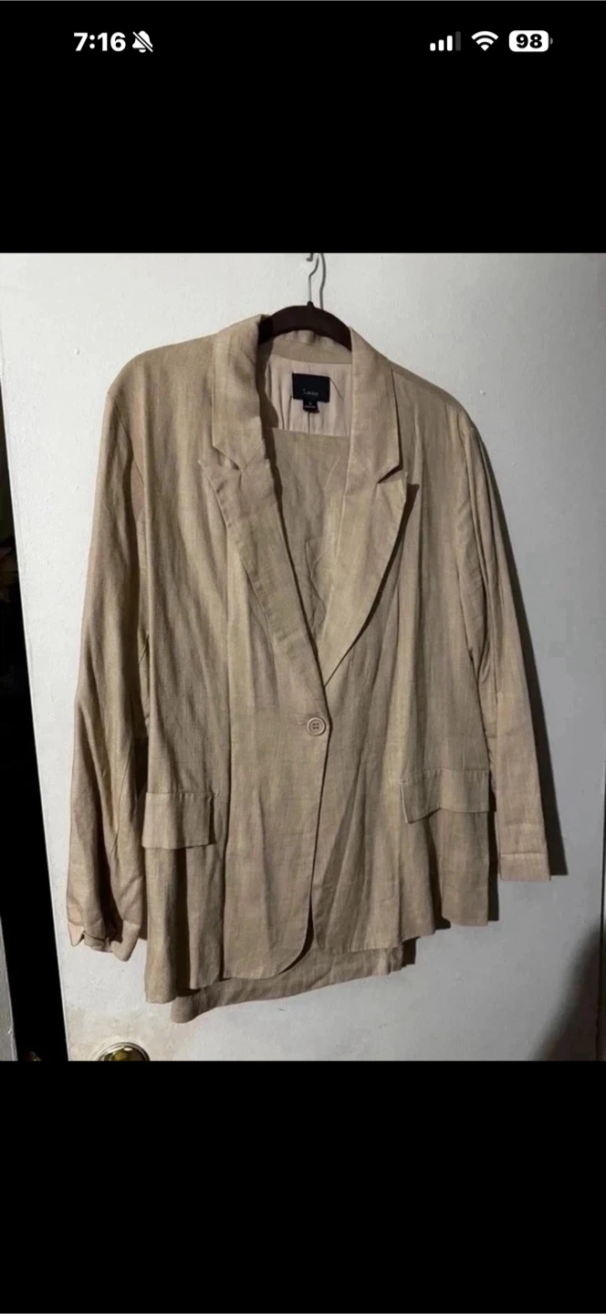 Linen Blazer and Pants Set