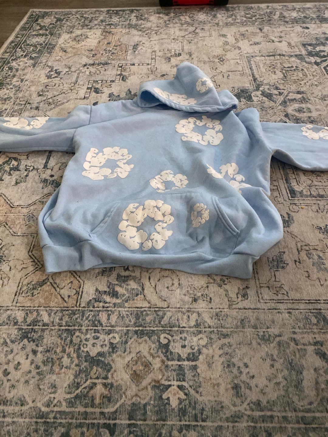 Light blue floral hoodie