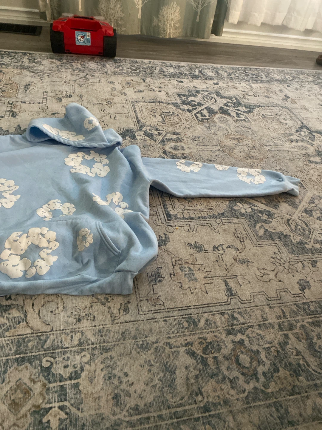 Light blue floral hoodie - photo 2