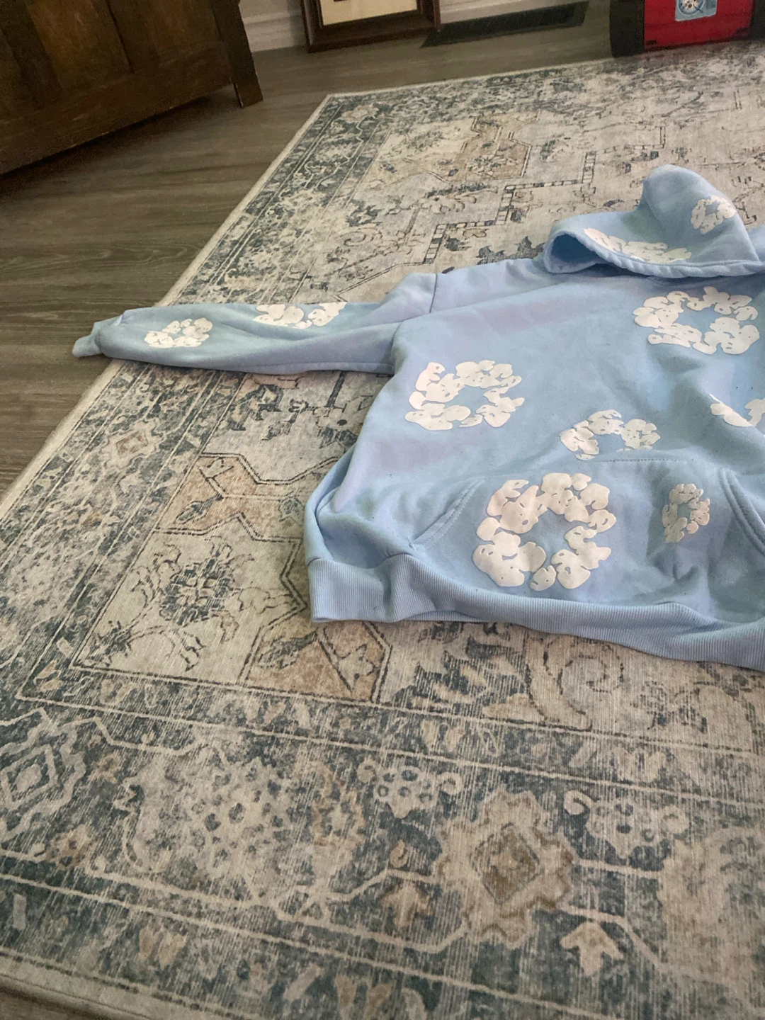 Light blue floral hoodie - photo 3