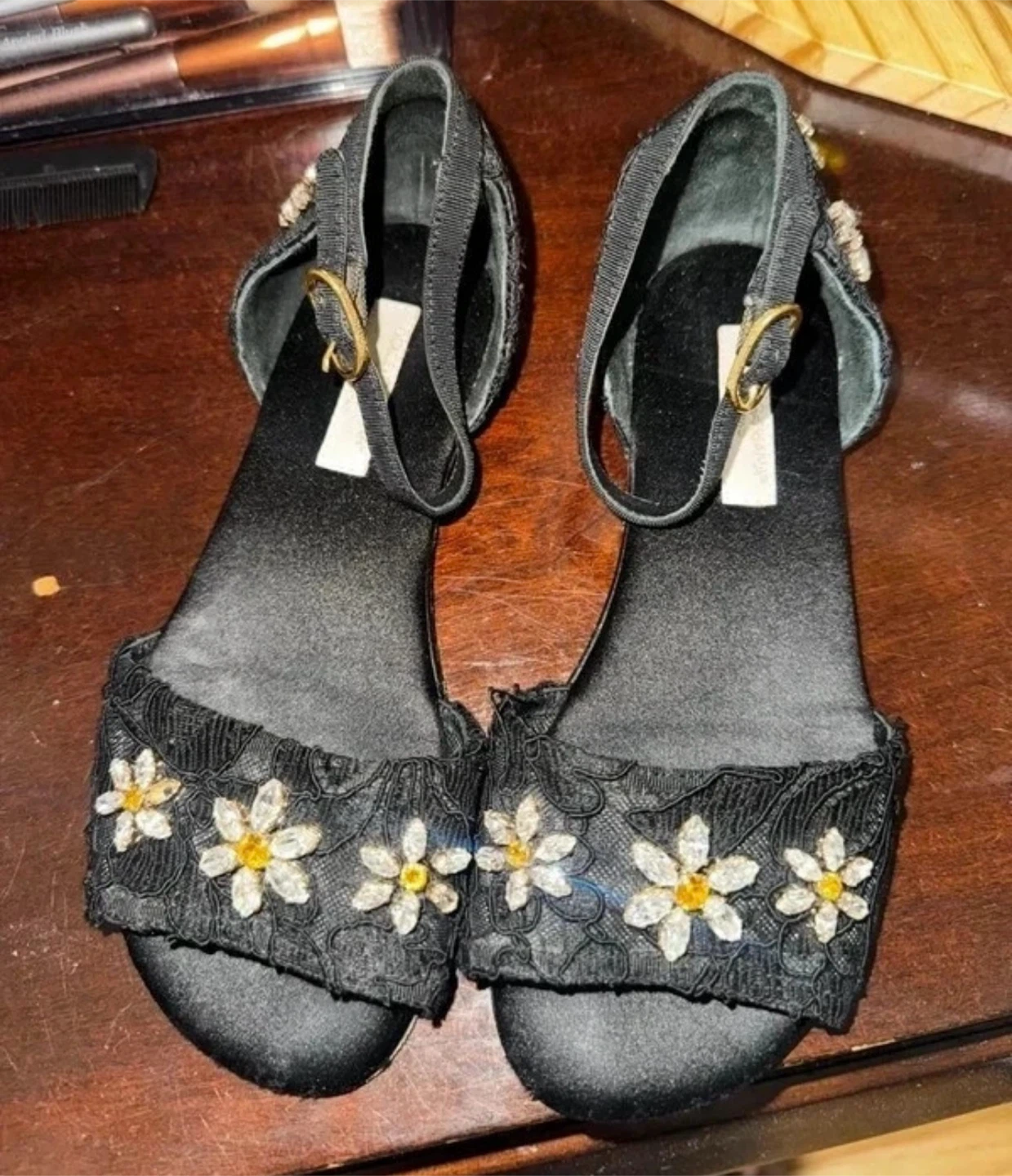 Dolce & Gabbana Bambino Black Lace Sandals