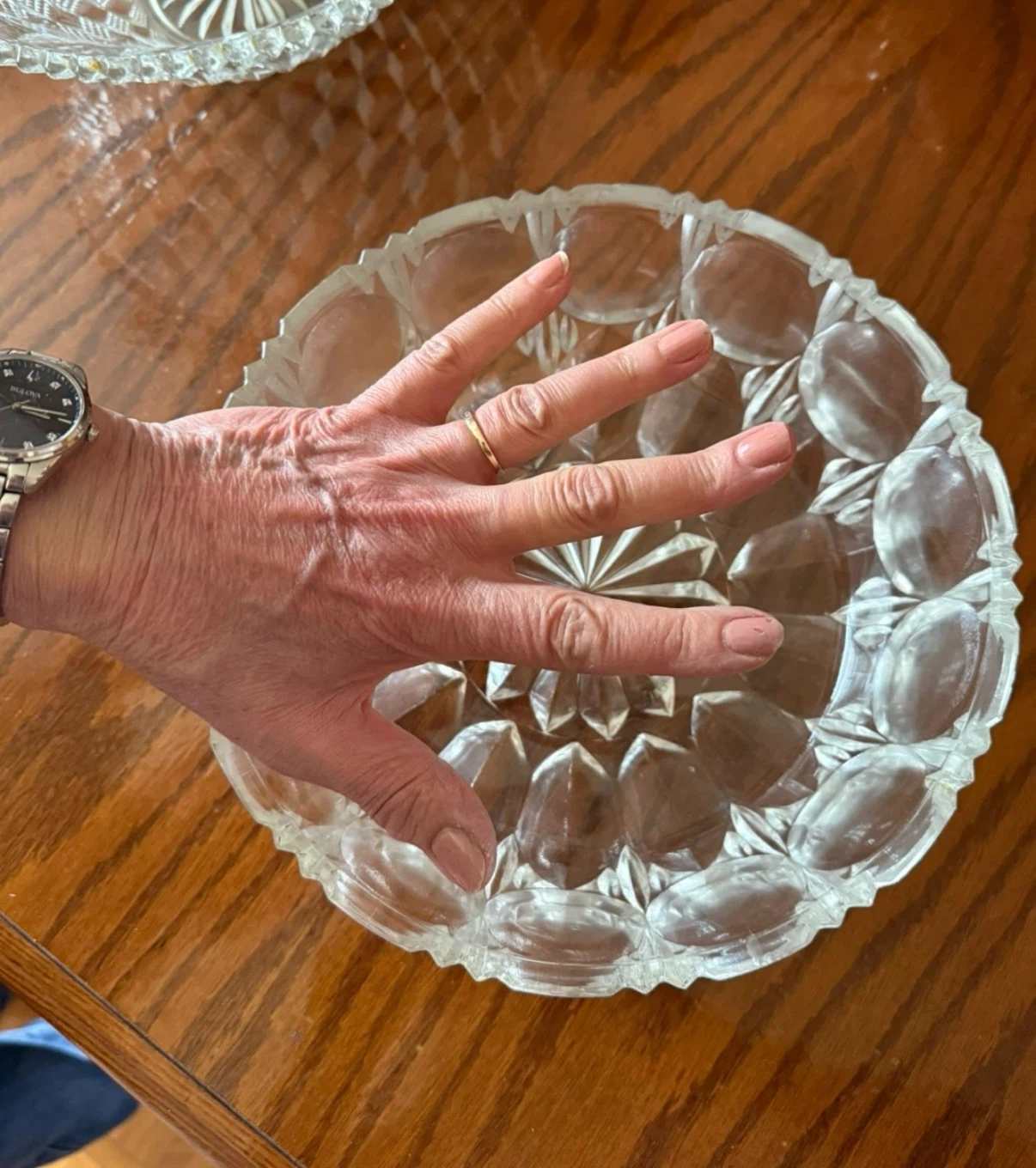 Vintage Pressed Glass Serving Bowl