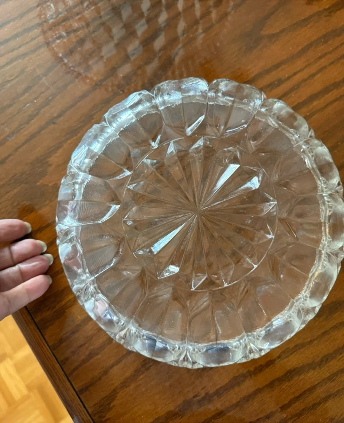 Vintage Pressed Glass Serving Bowl - photo 2