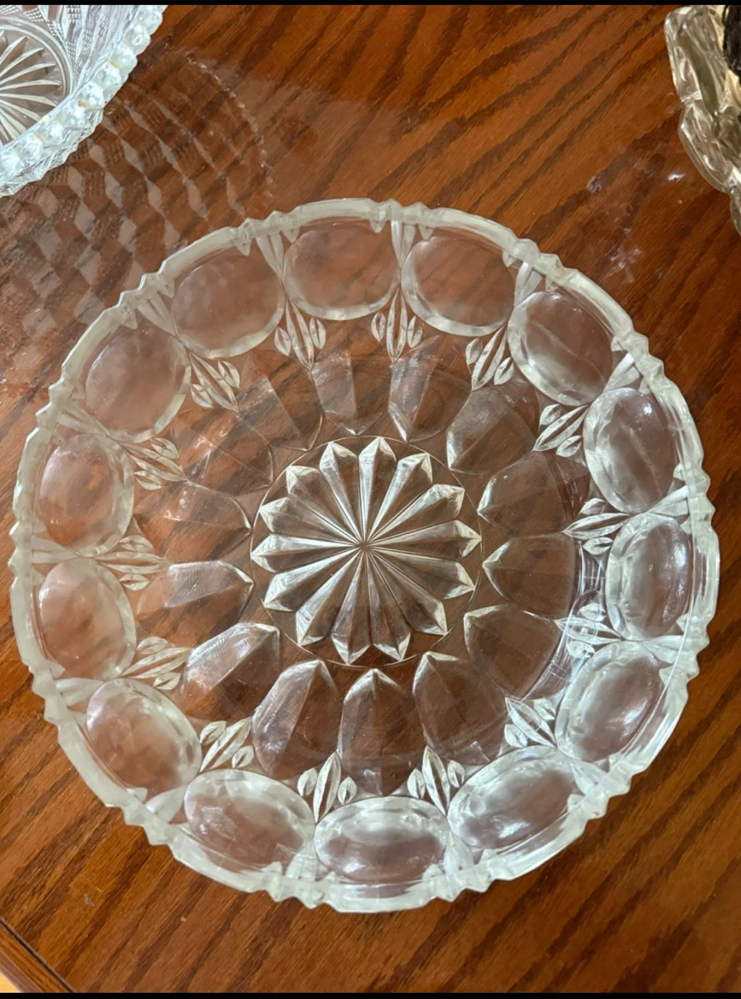 Vintage Pressed Glass Serving Bowl - photo 3