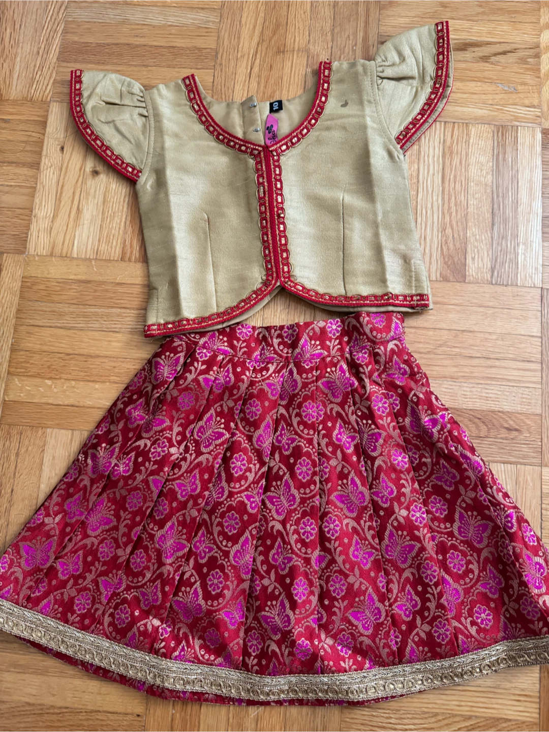 Girls Gold and Red Traditional Ethnic Set