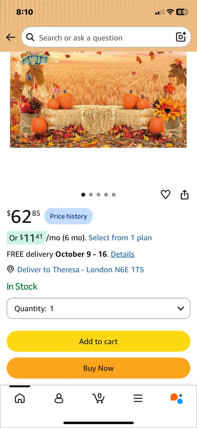 Autumn Themed Photography Backdrop 8ft x 6ft - photo 2