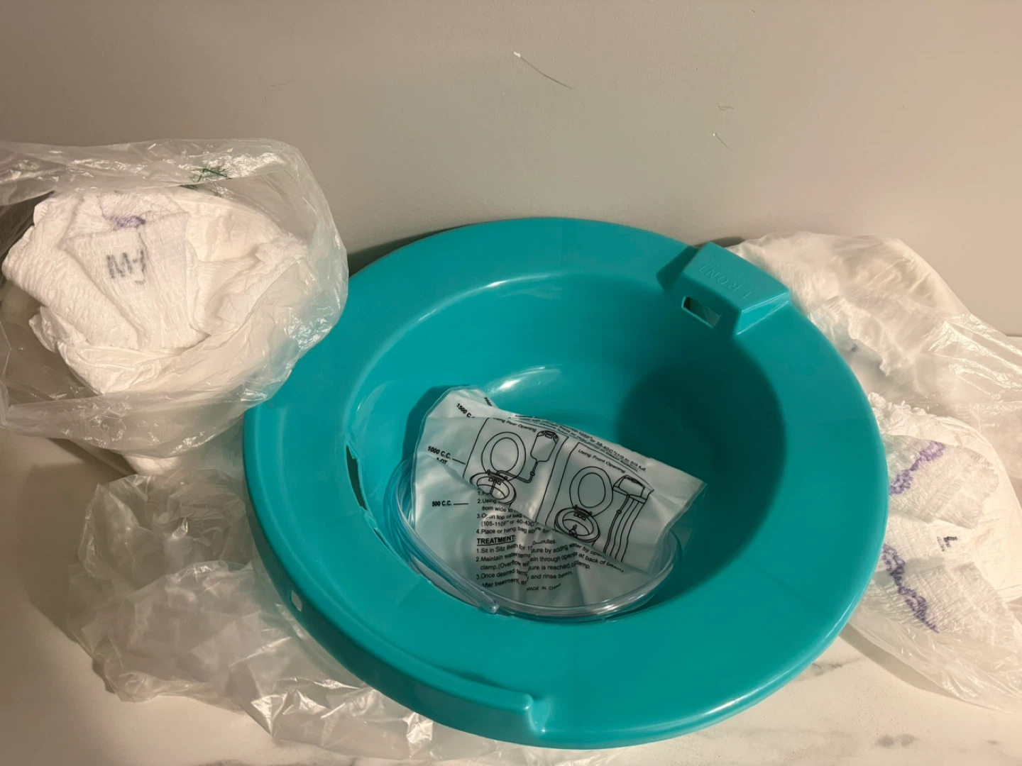 Postpartum essentials- Sitz Bath Tub and Incontinence Underwear