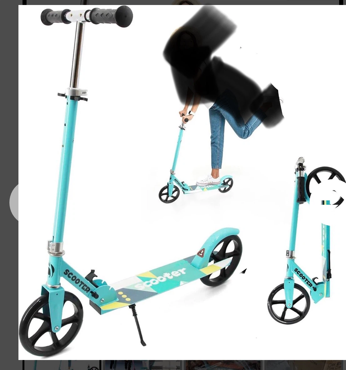 Adjustable Teal Folding Scooter