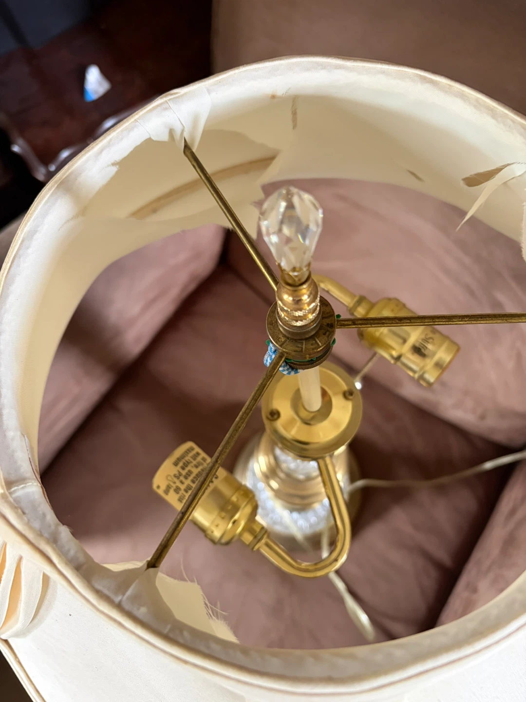 Stiffel Brass and Crystal Table Lamp - photo 3