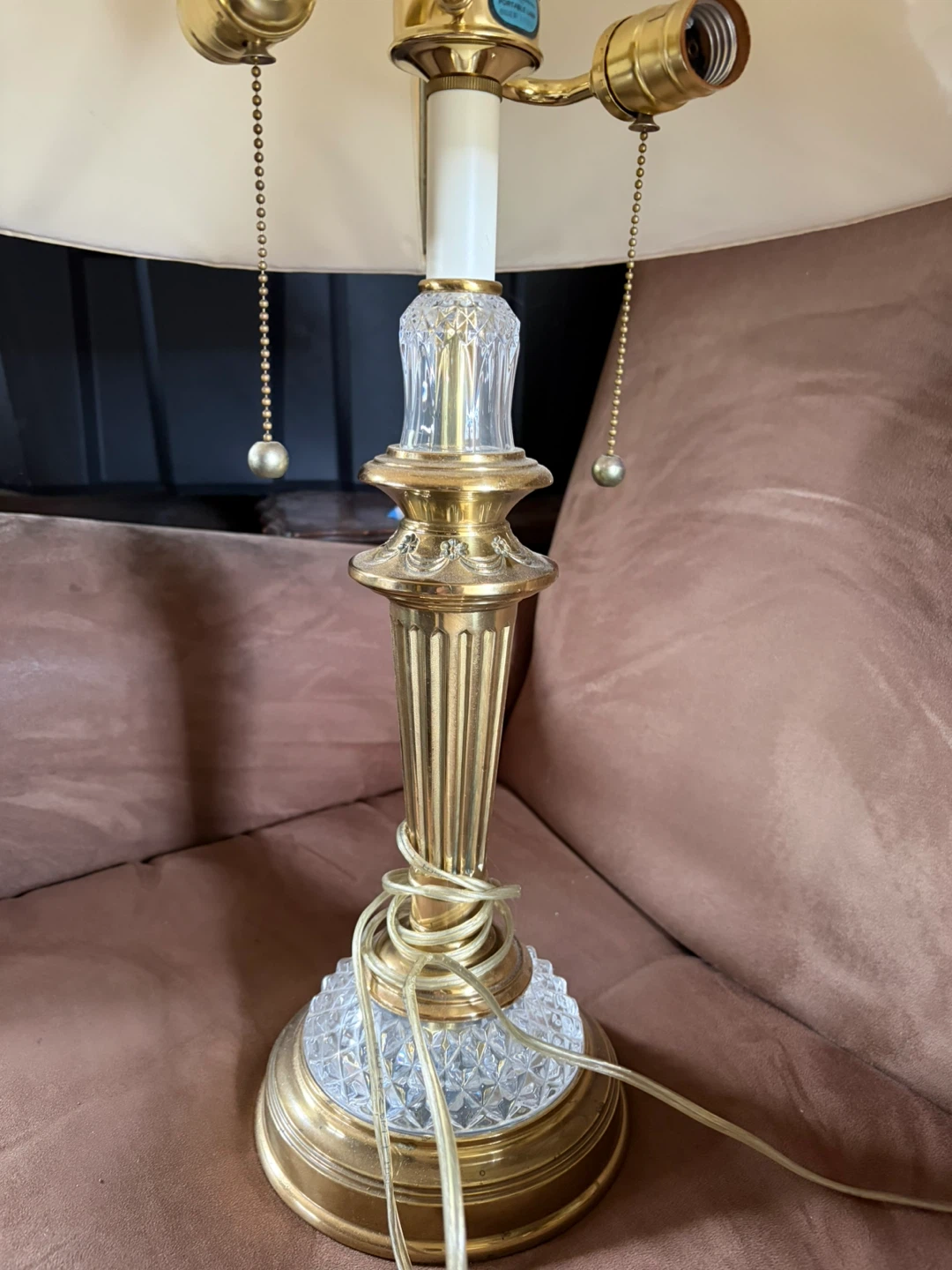 Stiffel Brass and Crystal Table Lamp - photo 4