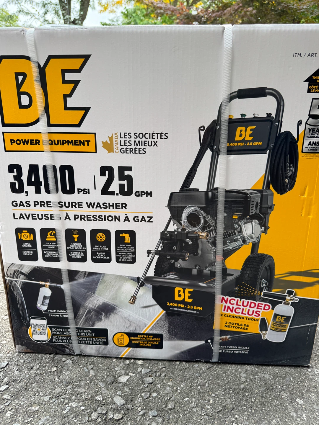 BE Power Equipment 3400 PSI Gas Pressure Washer