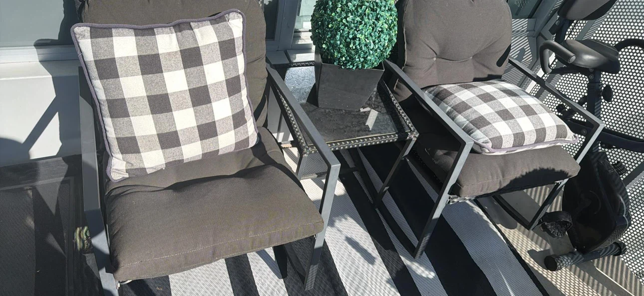 Two Patio Chairs and Matching Side Table