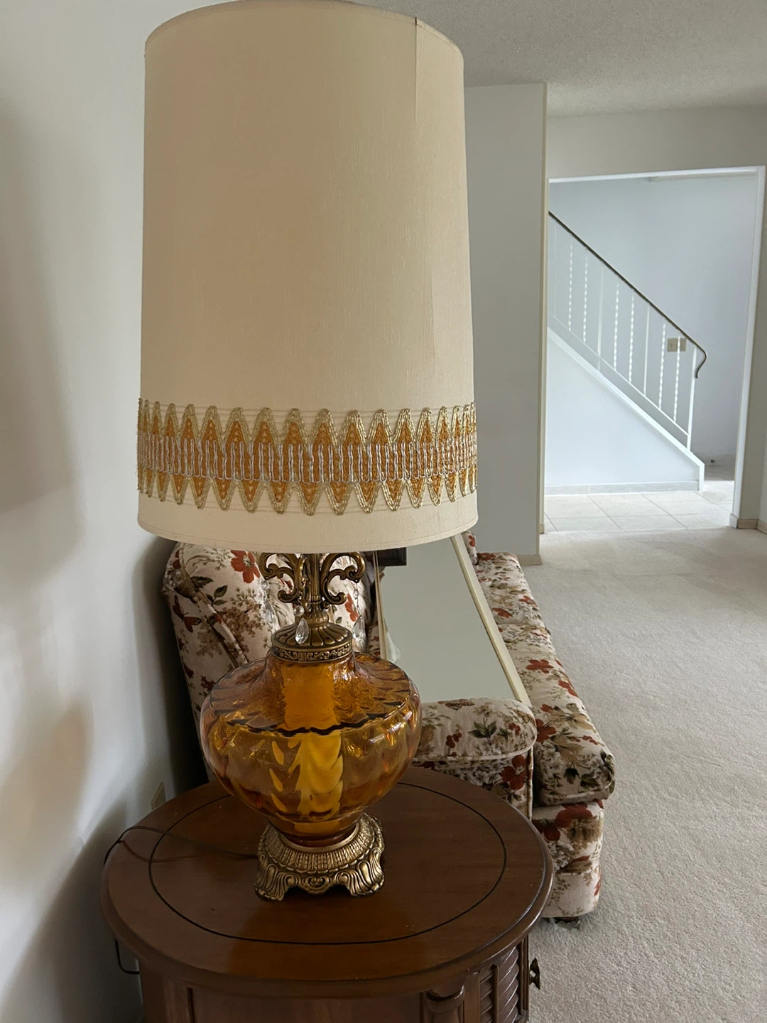Vintage Amber Glass Table Lamps - photo 2