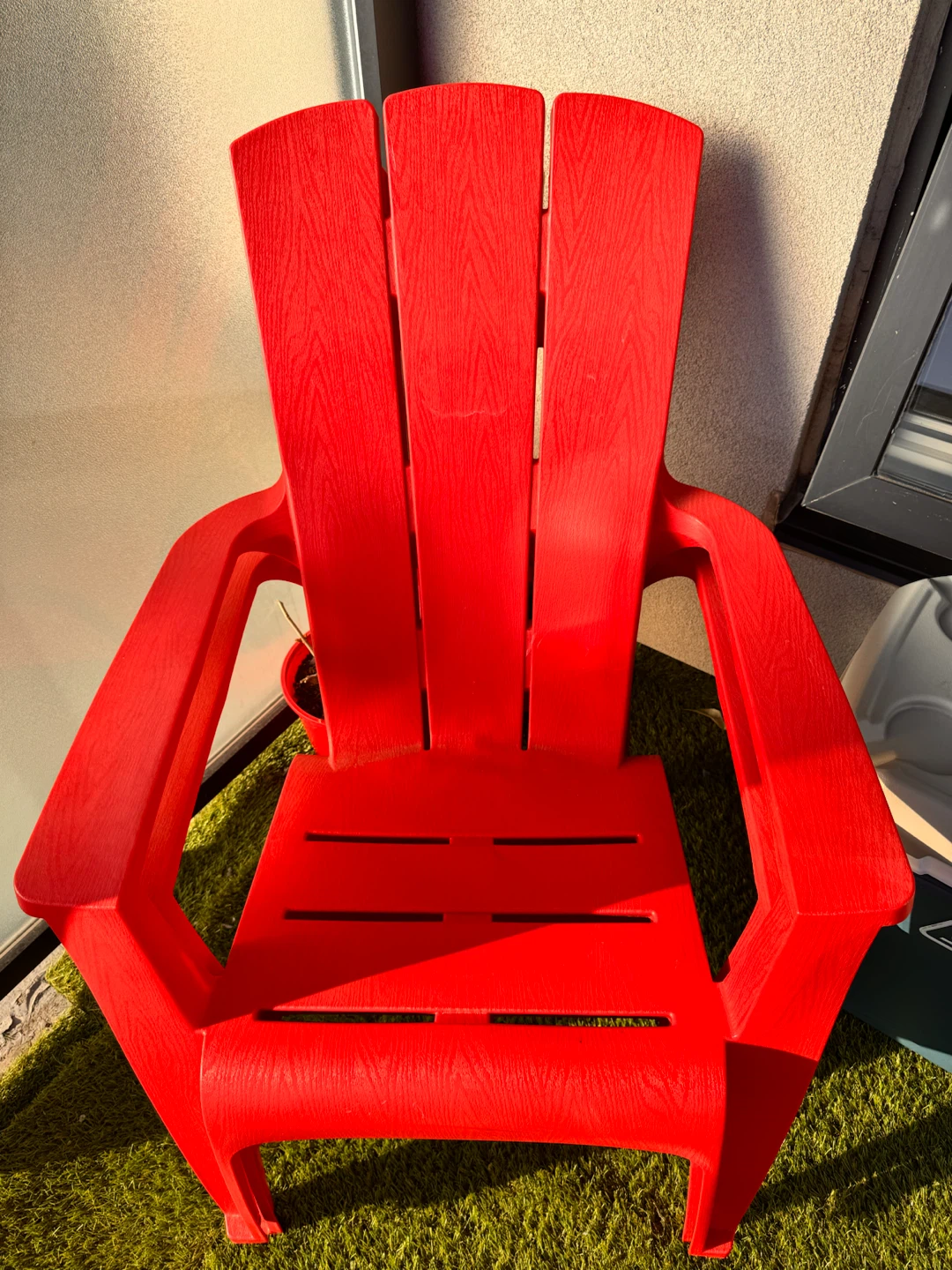 Red Plastic Adirondack Chair