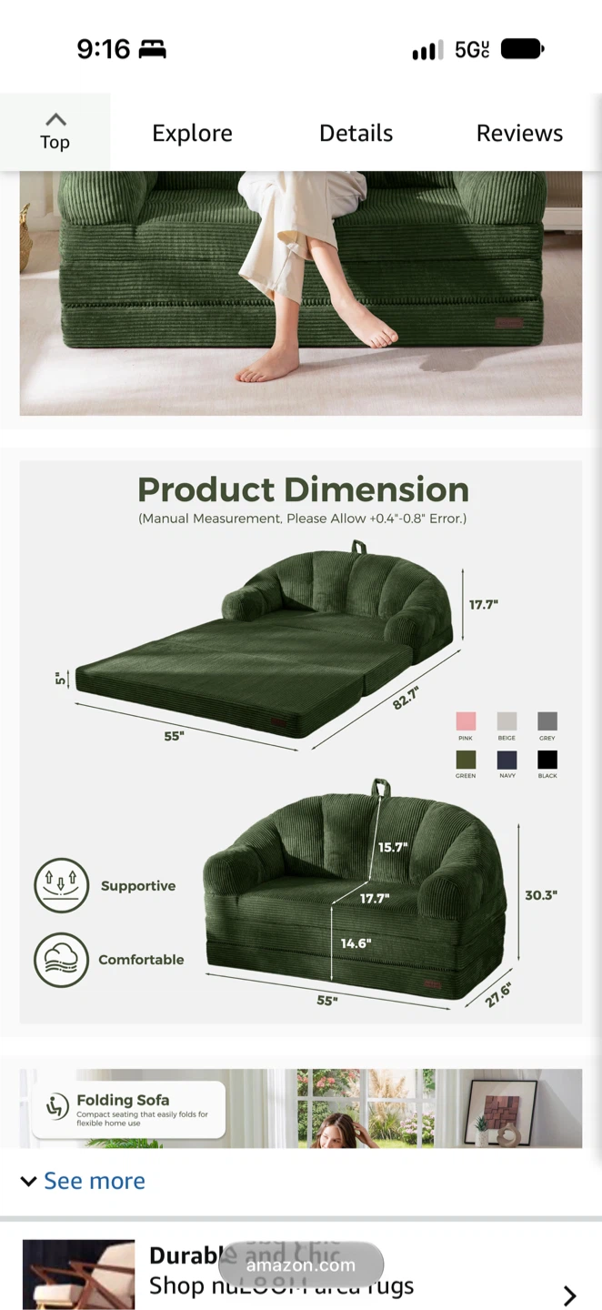 Green Corduroy Loveseat